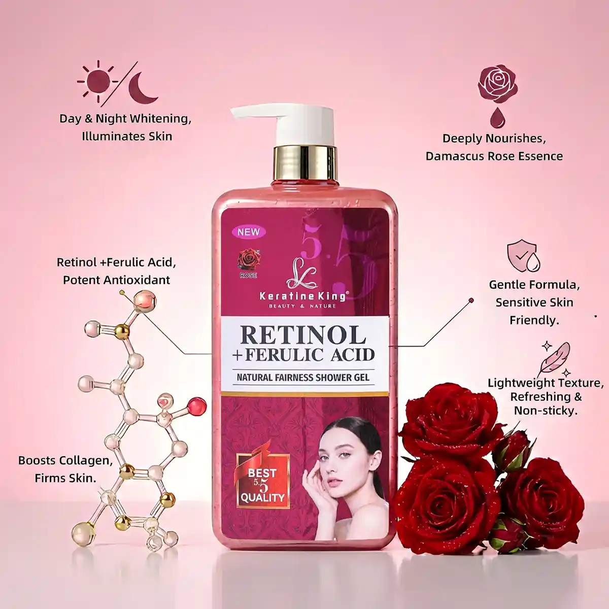 Image04 Retinol + Ferulic Acid Natural Fairness Shower Gel - Image 1